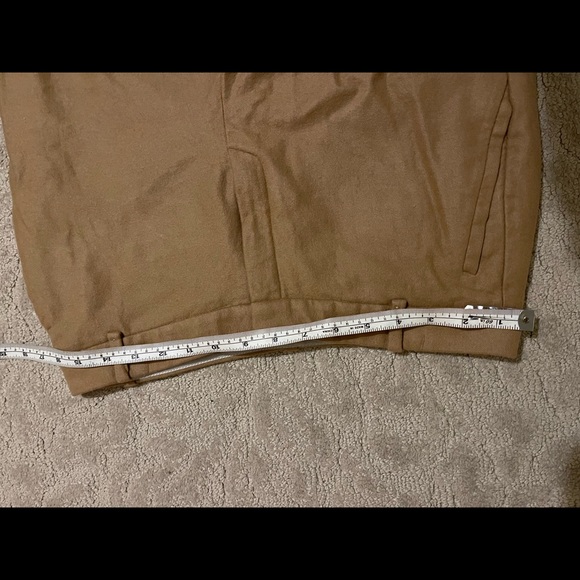 MASSIMO DUTTI cigarette-fit 100% wool trousers in colour camel - Picture 4 of 6